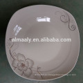 Placa de cena blanca llana de 7.5 pulgadas porcelana china